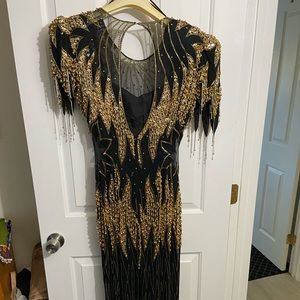 Beautiful Black and Gold Sequin Gown